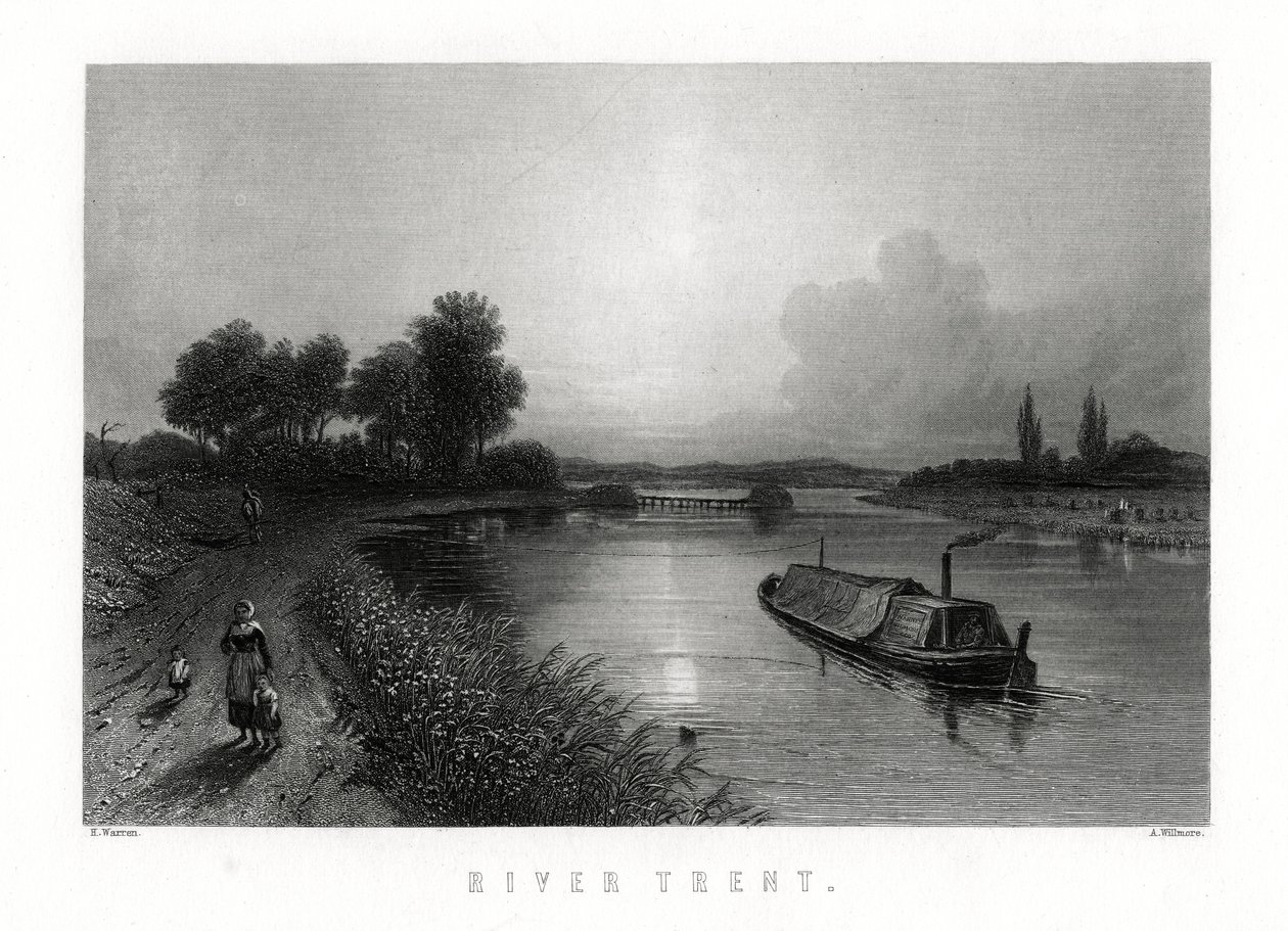 द ट्रेंट नदी, इंग्लैंड, 1883। द्वारा ए। विलमोर