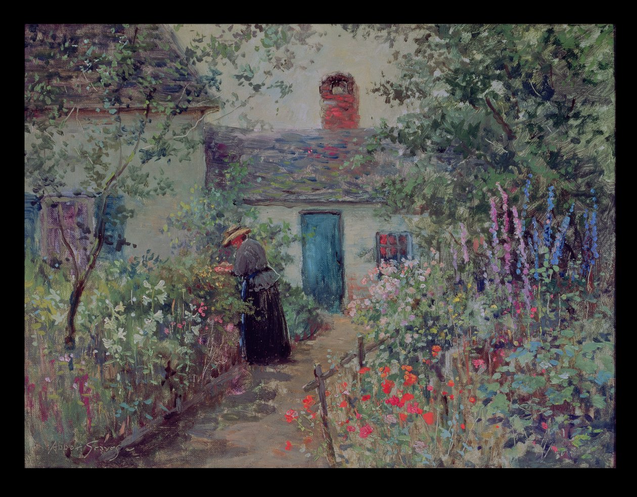 द फ्लावर गार्डन, c.1900 द्वारा एबट फुलर कब्रें