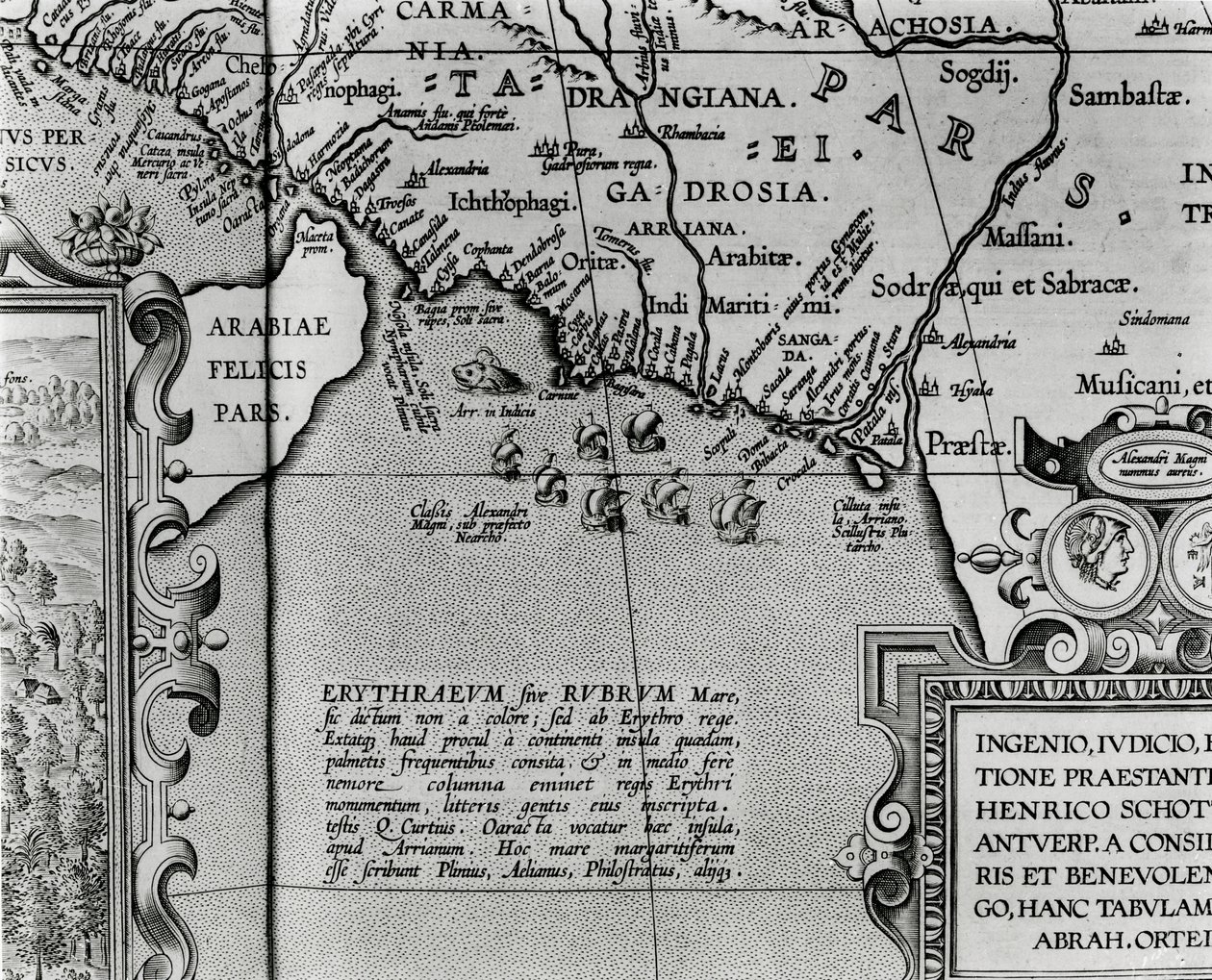 सिकंदर महान के साम्राज्य, अब्राहम, Orteli थिएटर दुनिया parergon से &39;, 1674 में एंटवर्प में प्रकाशित के पोर्ट्रेट (विस्तार) द्वारा अब्राहम ऑर्टेलियस