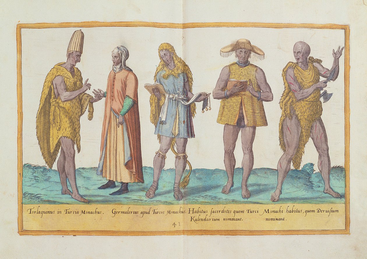 1577 में कोलोन में प्रकाशित &39;ओम्नियम पोयन जेंटियम इमेजिंस&39; से सोलहवीं शताब्दी की वेशभूषा द्वारा अब्राहम डी ब्रुइन