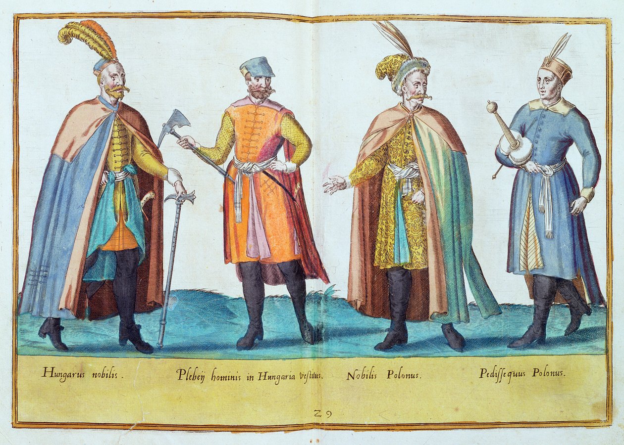 1577 में कोलोन में प्रकाशित &39;ओम्नियम पोयन जेंटियम इमेजिंस&39; से सोलहवीं शताब्दी की वेशभूषा द्वारा अब्राहम डी ब्रुइन