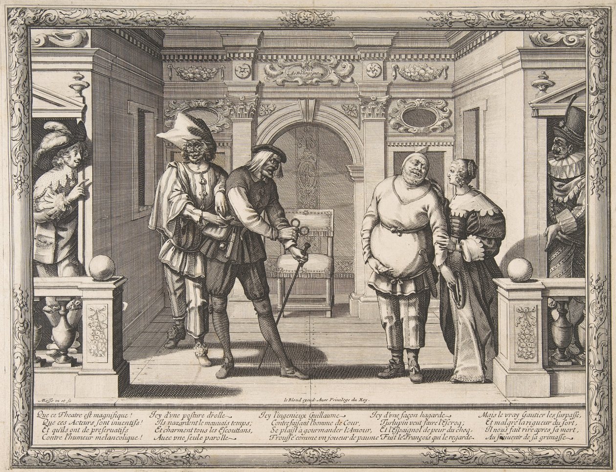Hotel de Bourgogne, ca में अभिनेता 1633-1634। द्वारा अब्राहम बोस