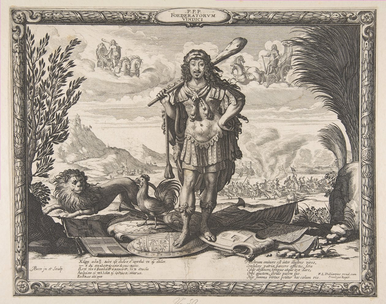 लुईस XIII द्वारा स्पेन पर युद्ध की घोषणा: द किंग ऑफ़ हरक्यूलिस, ca. 1635। द्वारा अब्राहम बोस
