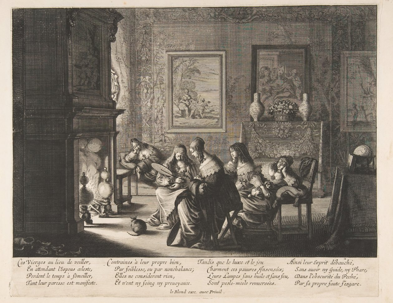 मूर्खतापूर्ण कुंवारी नींद, ca. 1635। द्वारा अब्राहम बोस