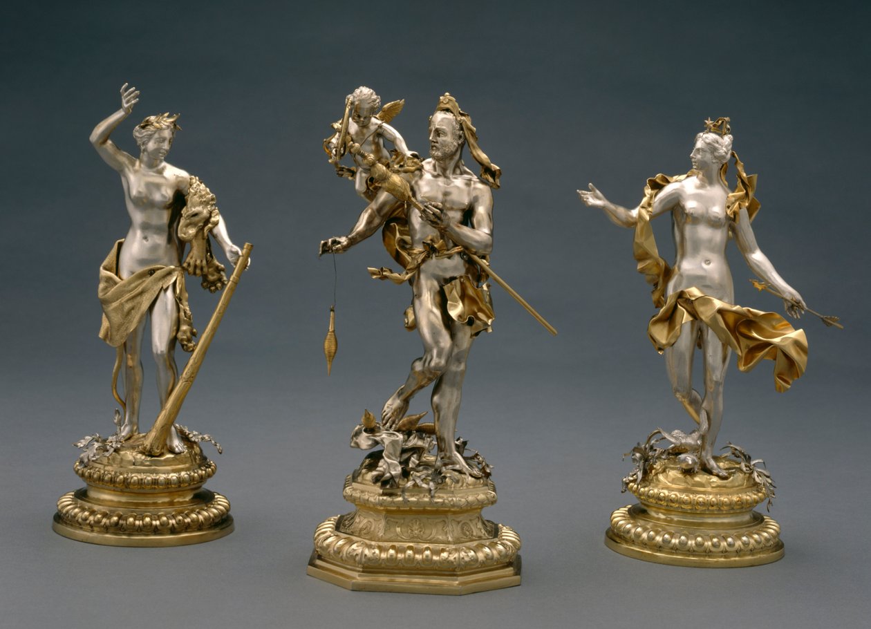 हरक्यूलिस, ओमफले और वीनस, c.1695-1700 (आंशिक रूप से चढ़ाया चांदी) द्वारा अब्राहम ड्रेंटवेट
