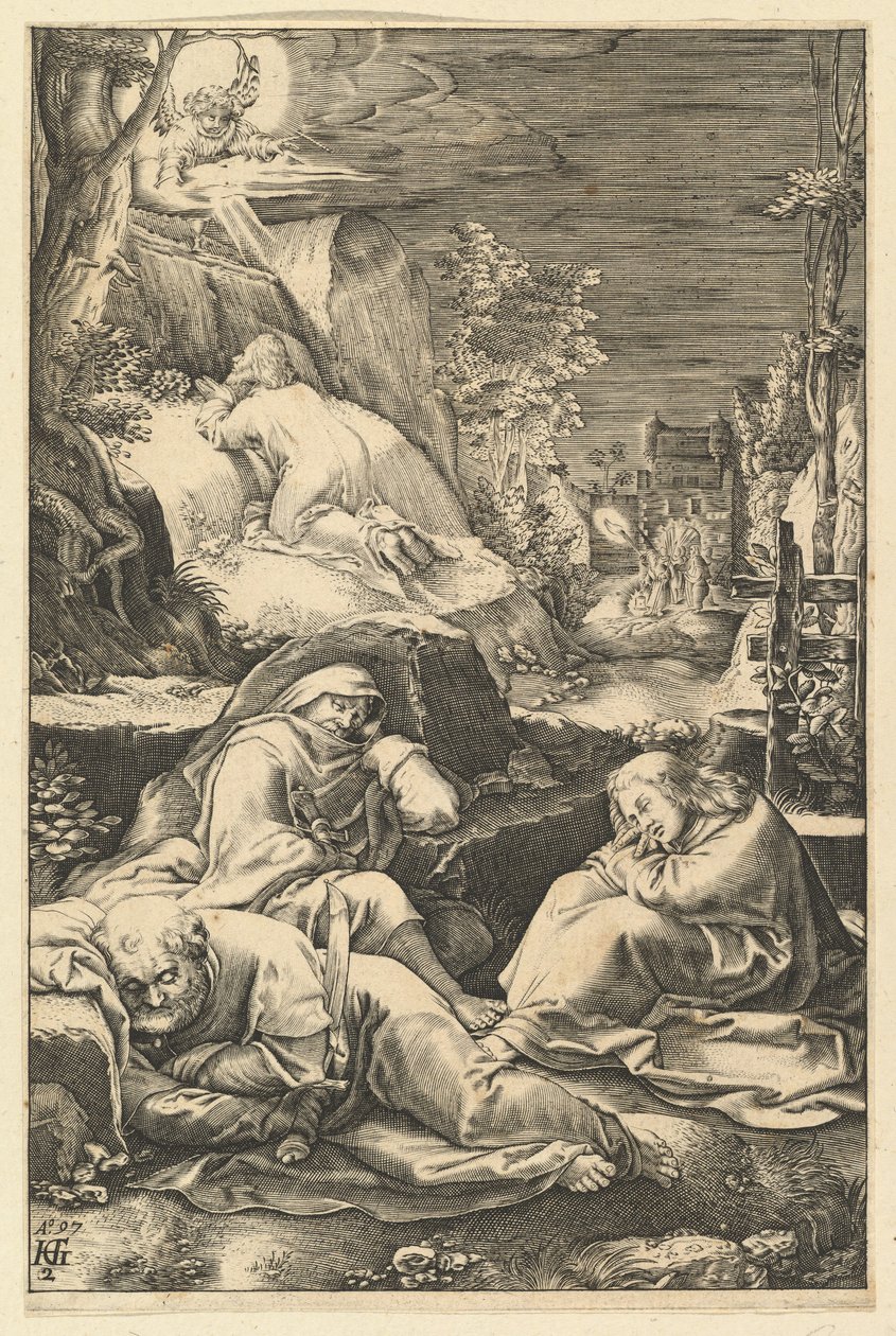 द पैशन ऑफ़ क्राइस्ट से गार्डन में द एगोनी, ca. 1598-1653। द्वारा अब्राहम होजेनबर्ग