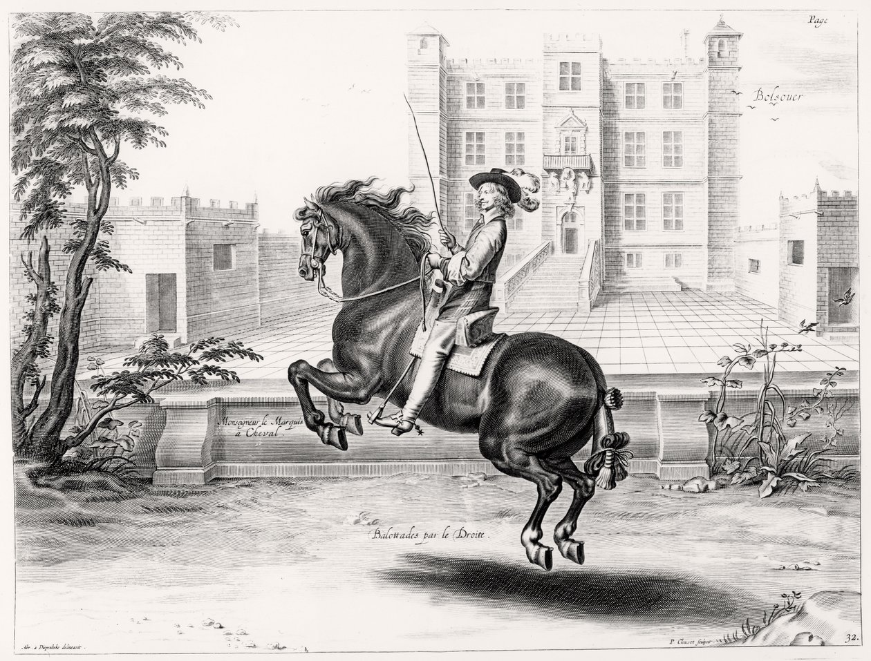 राइडिंग मैनुअल से चित्रण, Peeter Clouwet (1629-70), 1658 द्वारा उकेरा गया द्वारा अब्राहम जंज़। डाइनेपिबेक के बाद वैन