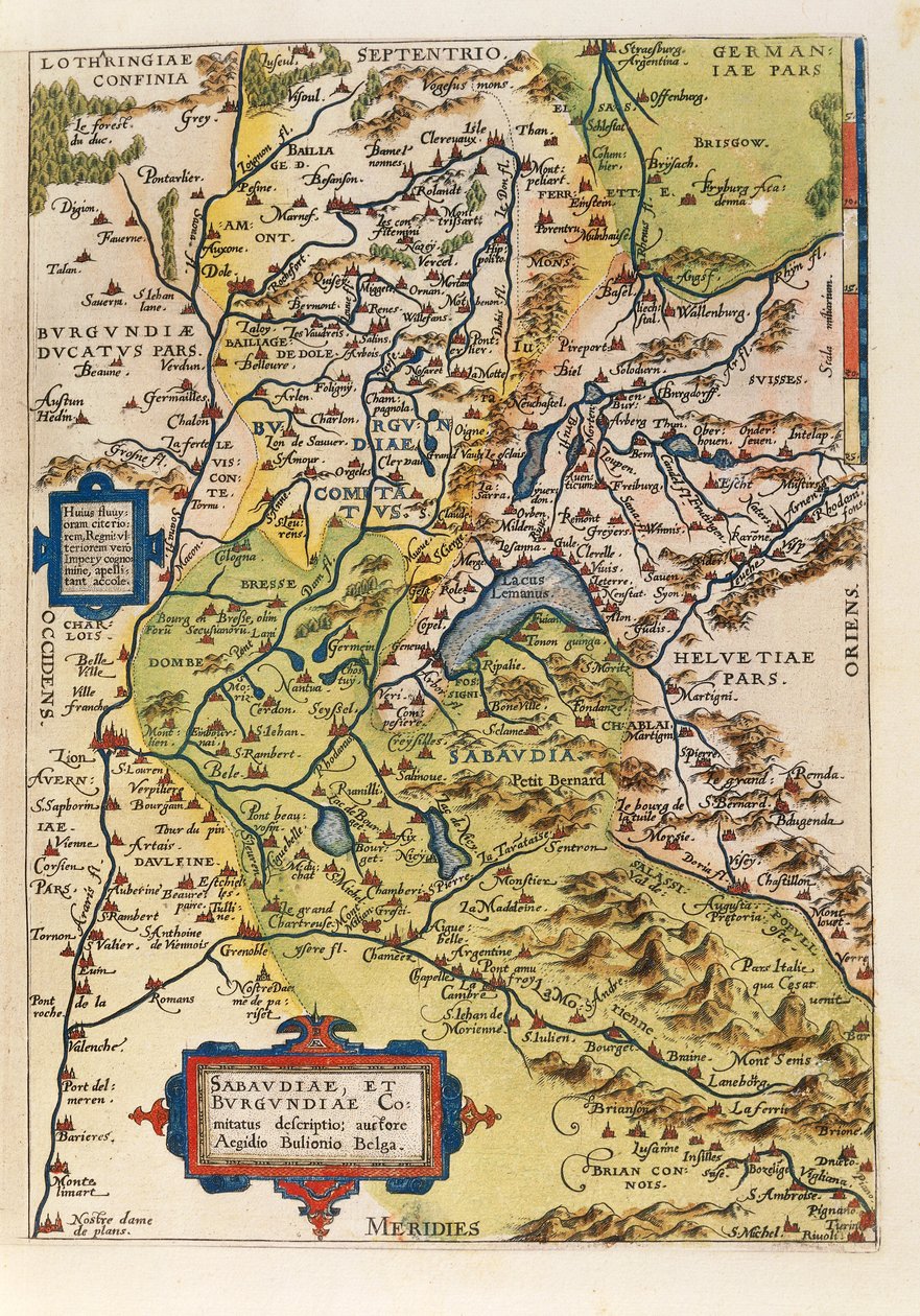 Savoie का नक्शा, Theatrum Orbis Terrarum से इब्राहीम Ortelius द्वारा अब्राहम ऑर्टेलियस