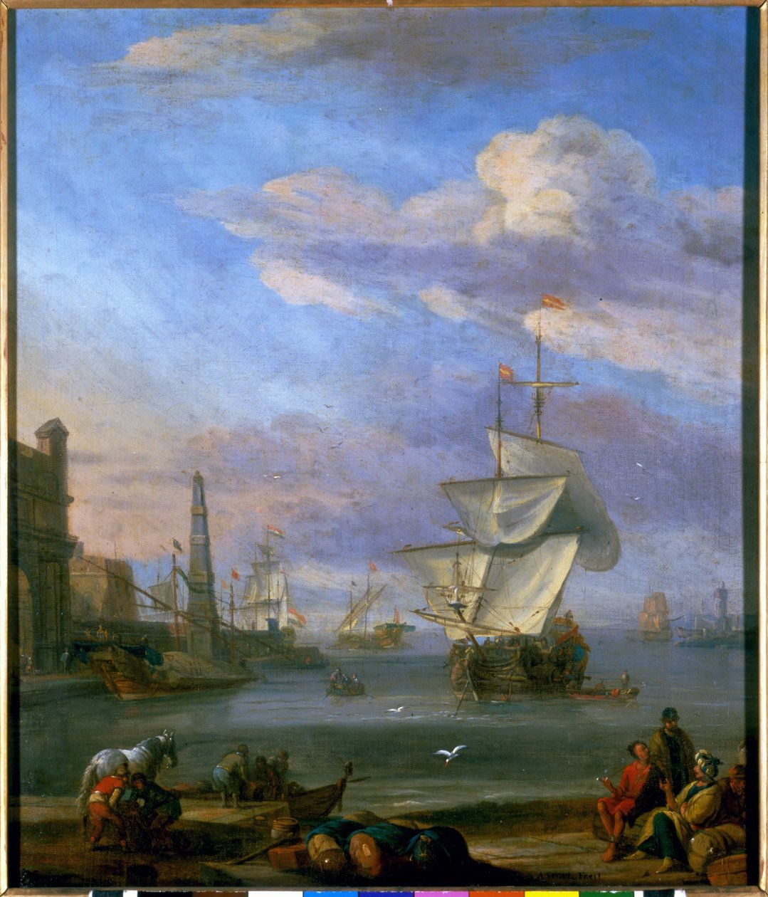 A Dutch port, painting by Abrahm Storck द्वारा अब्राहम सारस