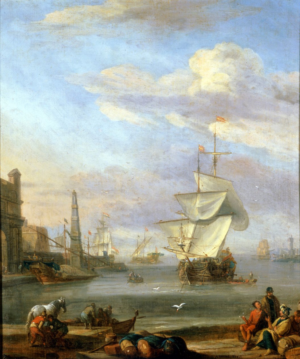 A Dutch port, painting by Abrahm Storck द्वारा अब्राहम सारस