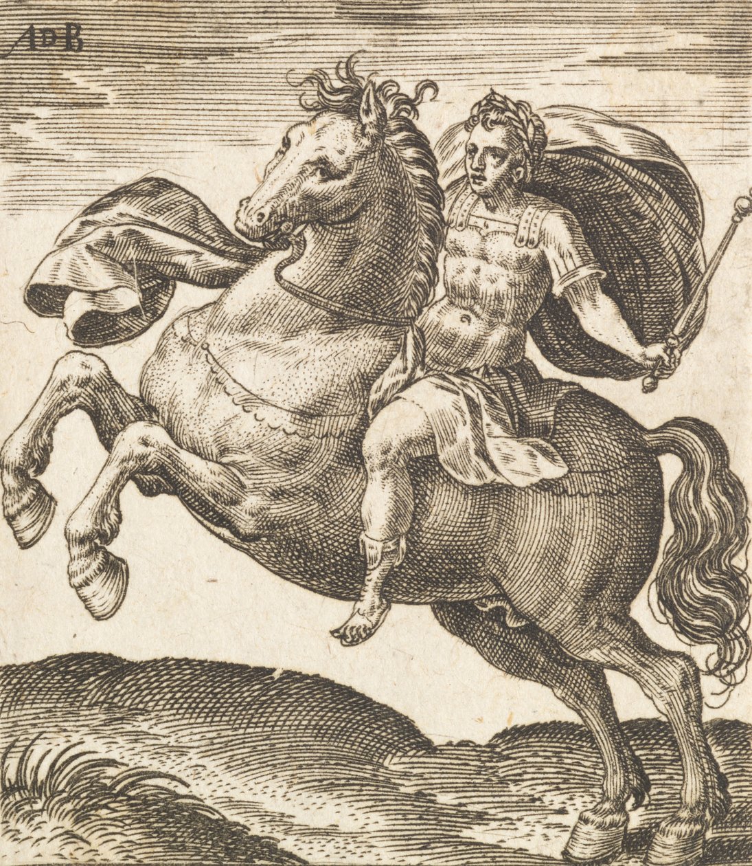 घोड़े की पीठ पर बारह कैसर से डोमिटियनस, c1565-1587। द्वारा अब्राहम डी ब्रुइन