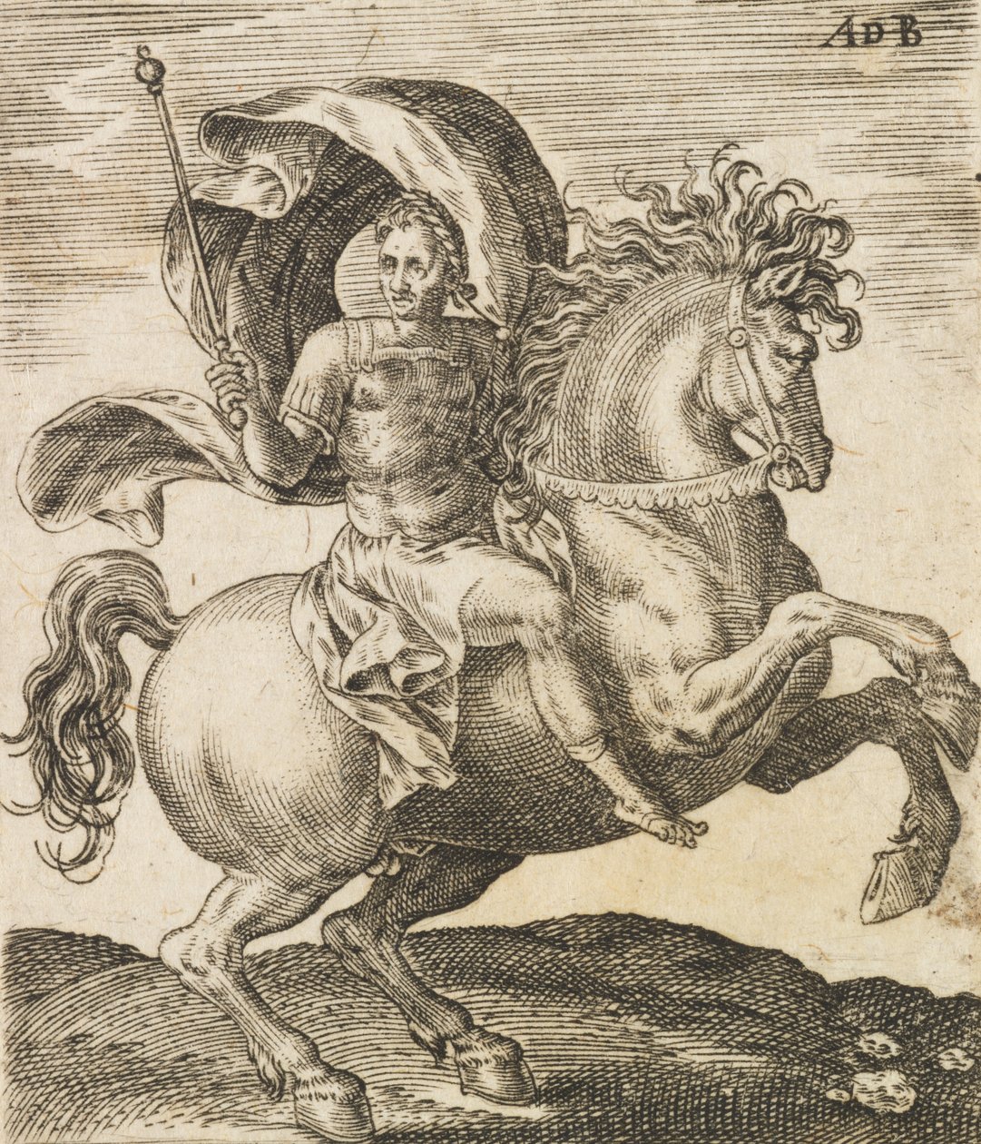 हॉर्सबैक पर बारह कैसर से सर्जियस गाल्बा, c1565-1587। द्वारा अब्राहम डी ब्रुइन