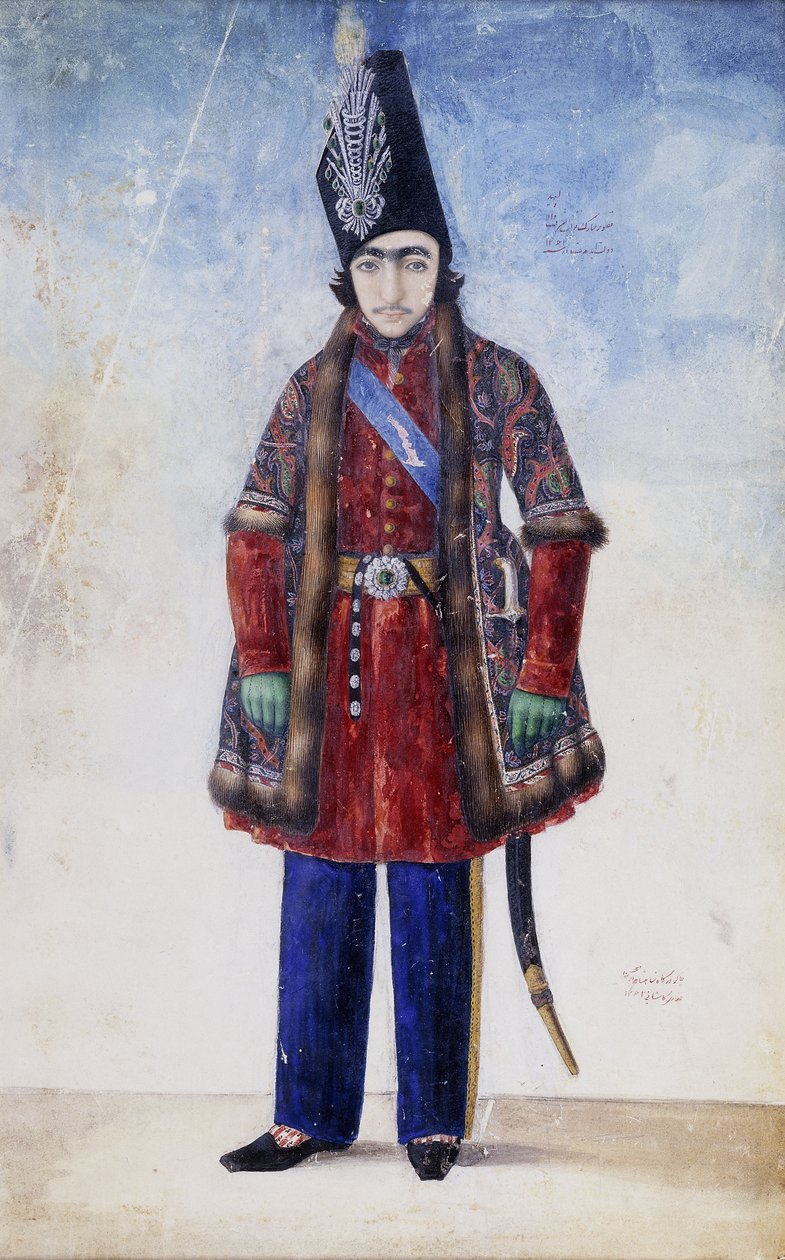पोर्ट ऑफ यंग नस्र अल-दीन शाह, c.1845-6 द्वारा अबुल हसन गफ्फारी