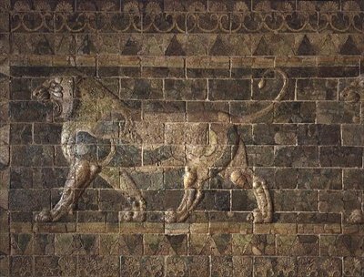 Artaxerxes II के महल से शेर (c.404-358 ईसा पूर्व) सुसा (तामचीनी ईंटें) द्वारा एकेमेनिड