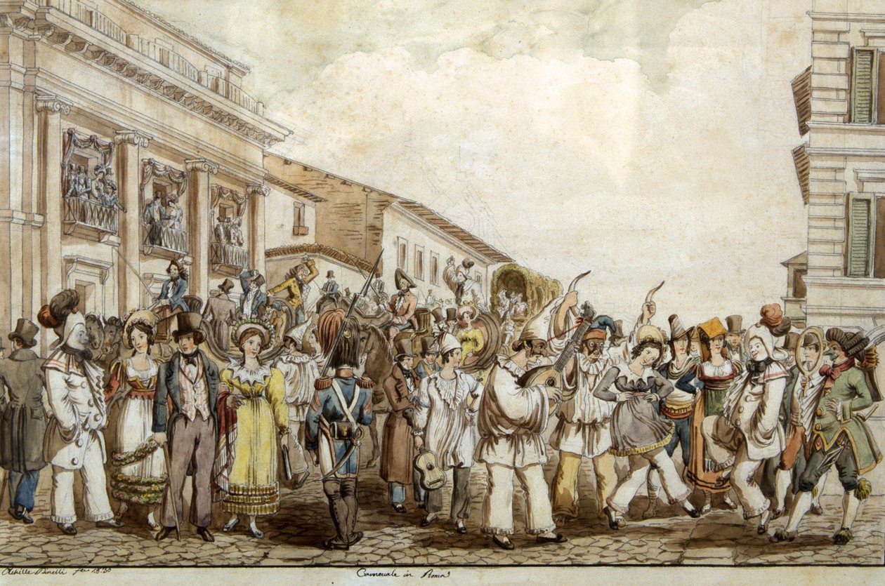 रोम में कार्निवल, 1830 द्वारा अचिल पिनली