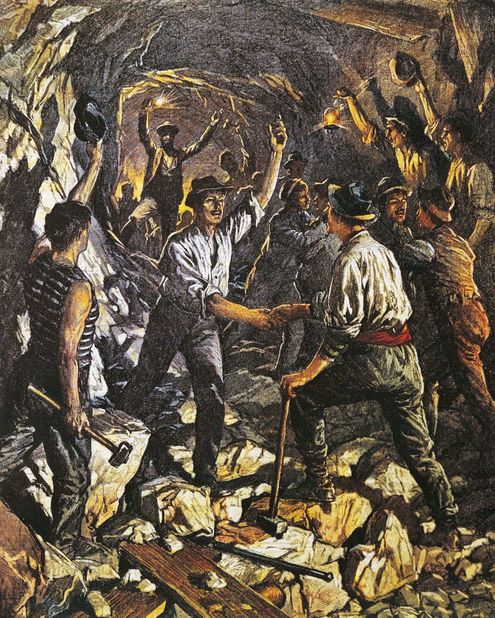 25 अक्टूबर 1903 को ला डोमेनिका डेल कोरिएरे से अकिल बेल्ट्राम (1871-1945) द्वारा अरोना और मीना के बीच सिम्पलॉन रेल सुरंग के पहले खंड का उद्घाटन द्वारा अचिल बेल्ट्रैम