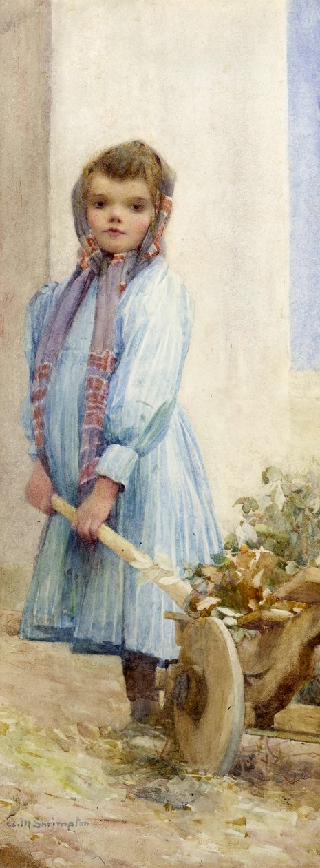 एक इतालवी किसान लड़की, c.1900 (कागज पर wc) द्वारा एडा एम। श्रीम्पटन