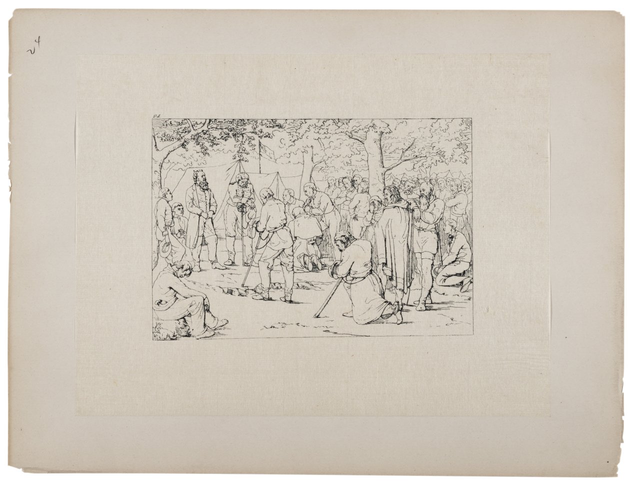 स्टोनवेल जैक्सन के डेरे में प्रार्थना, c.1880-90 द्वारा एडलबर्ट जॉन वोल्क