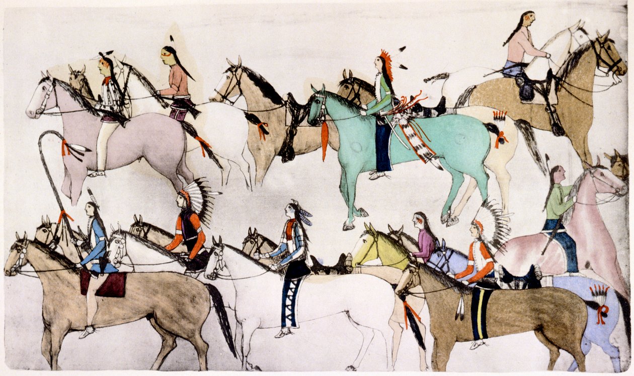कस्टर लास्ट स्टैंड, 1876, c1900 में सिओक्स योद्धा द्वारा एडम बैड हार्ट बफ़ेलो