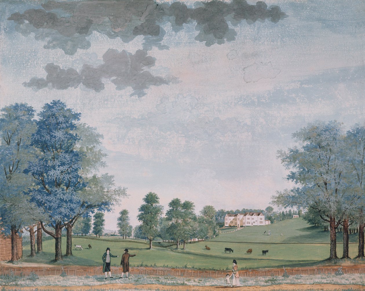 चावटन में द ग्रेट हाउस एंड पार्क, c.1780 द्वारा एडम कॉलैंडर