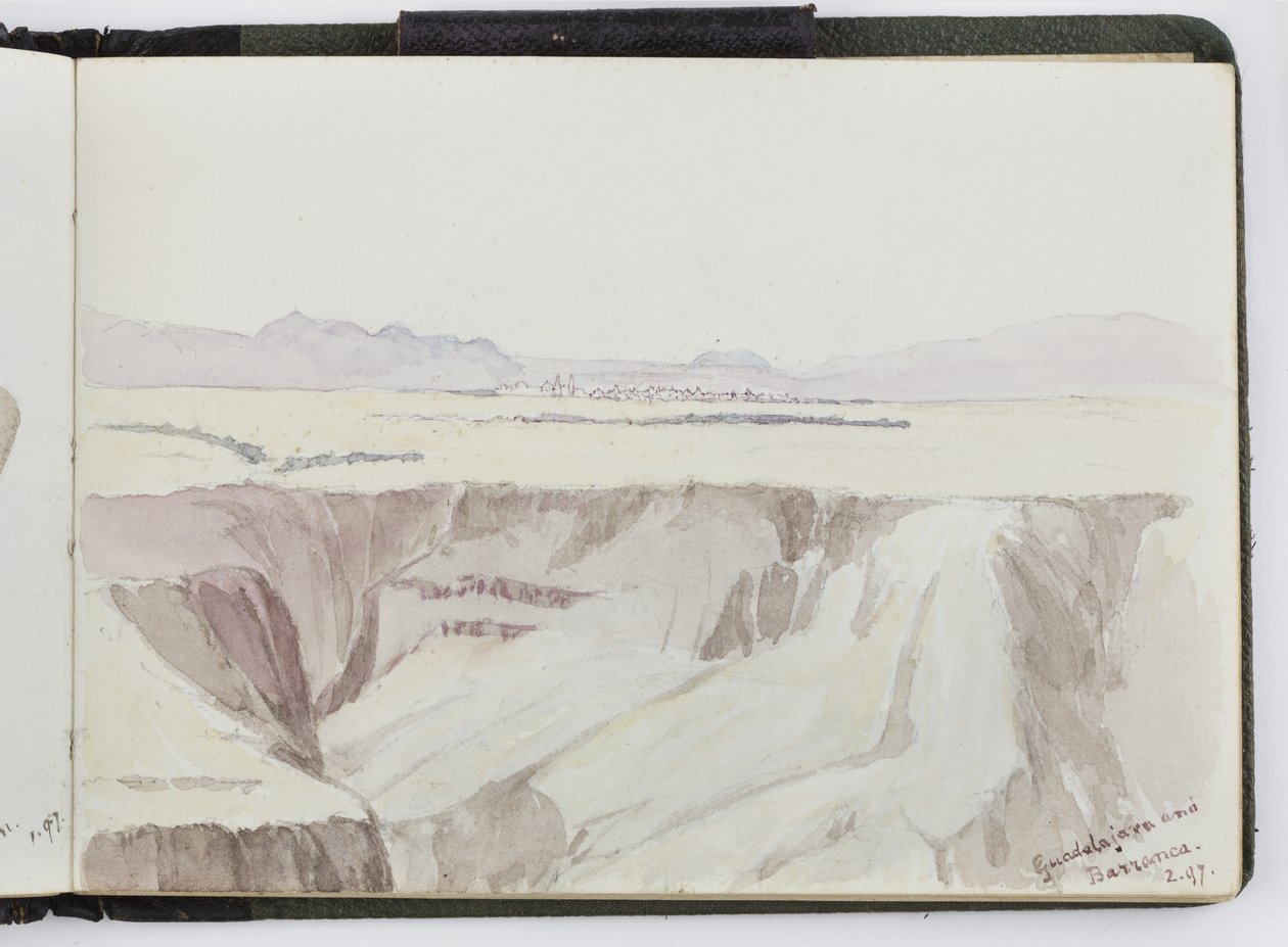 पानी के रंग, चित्र और नोट्स, मेक्सिको की स्केचबुक, 1896-1898 (जल रंग) द्वारा एडेला ब्रेटन