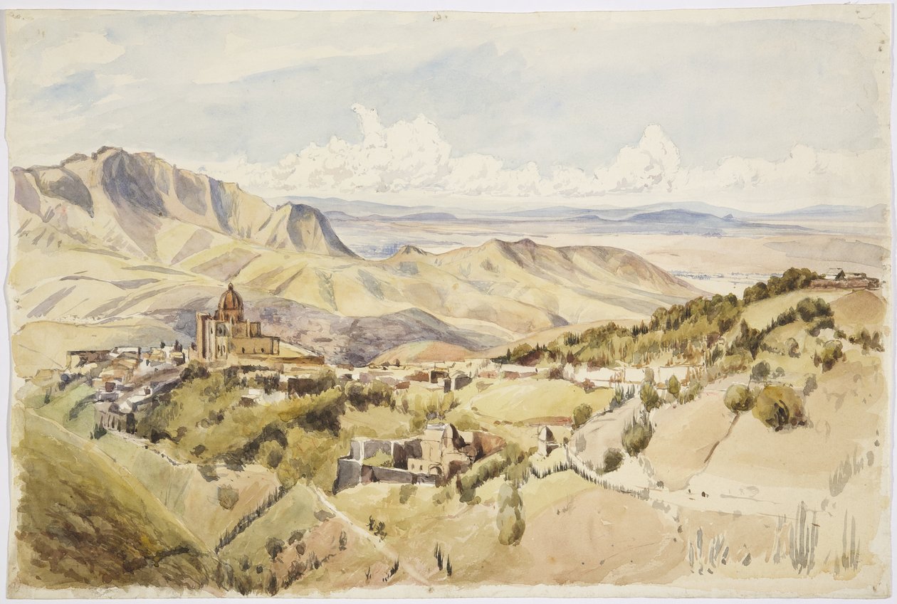गुआनाजुआतो, गुआनाजुआतो राज्य, मेक्सिको (जल रंग) के पास का दृश्य द्वारा एडेला ब्रेटन