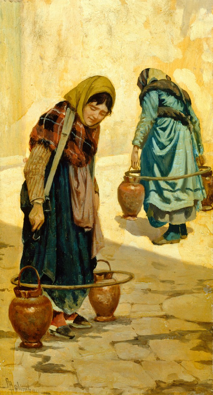 एडॉल्फ़ो बेलिंबौ (1845-1938) द्वारा जल वाहक, पैनल पर तेल, 33x18 सेमी, लगभग 1881 द्वारा अडोल्फ़ो बेलिंबौ