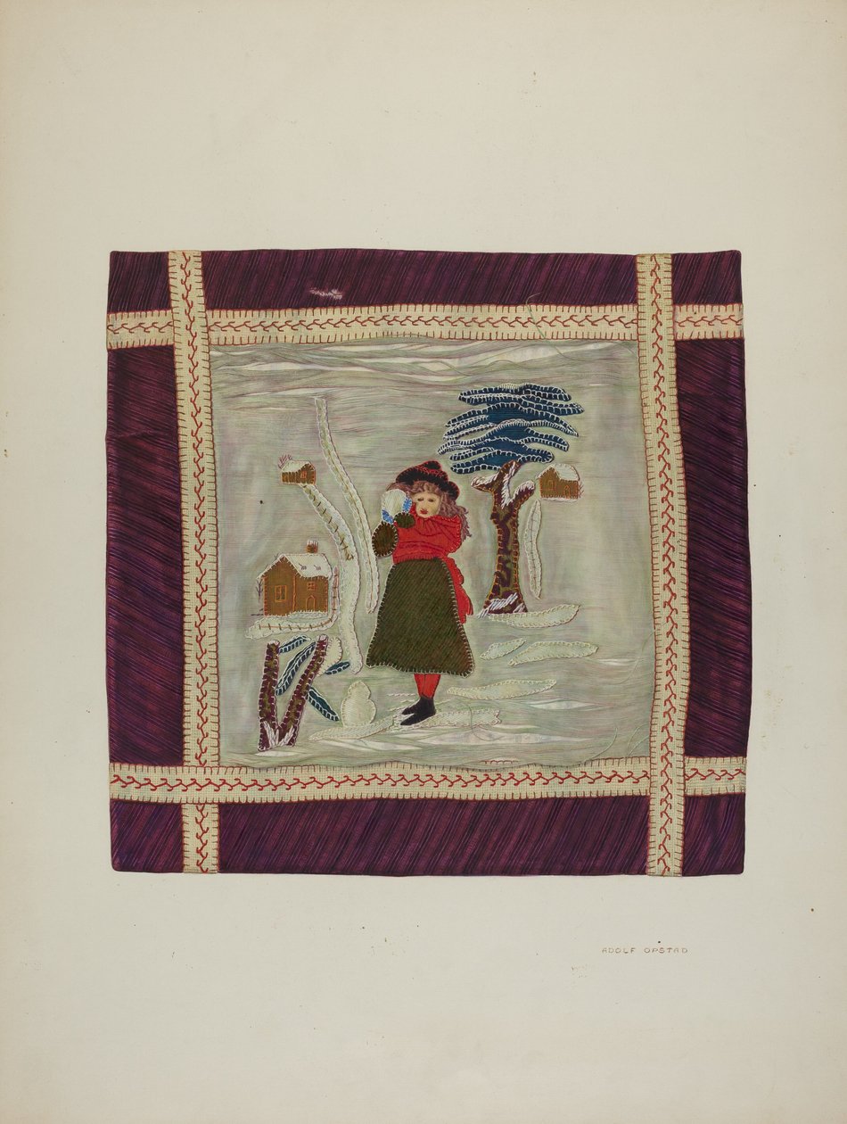 एप्लिक कवरलेट डिटेल, 1941। द्वारा एडॉल्फ ओपस्टेड