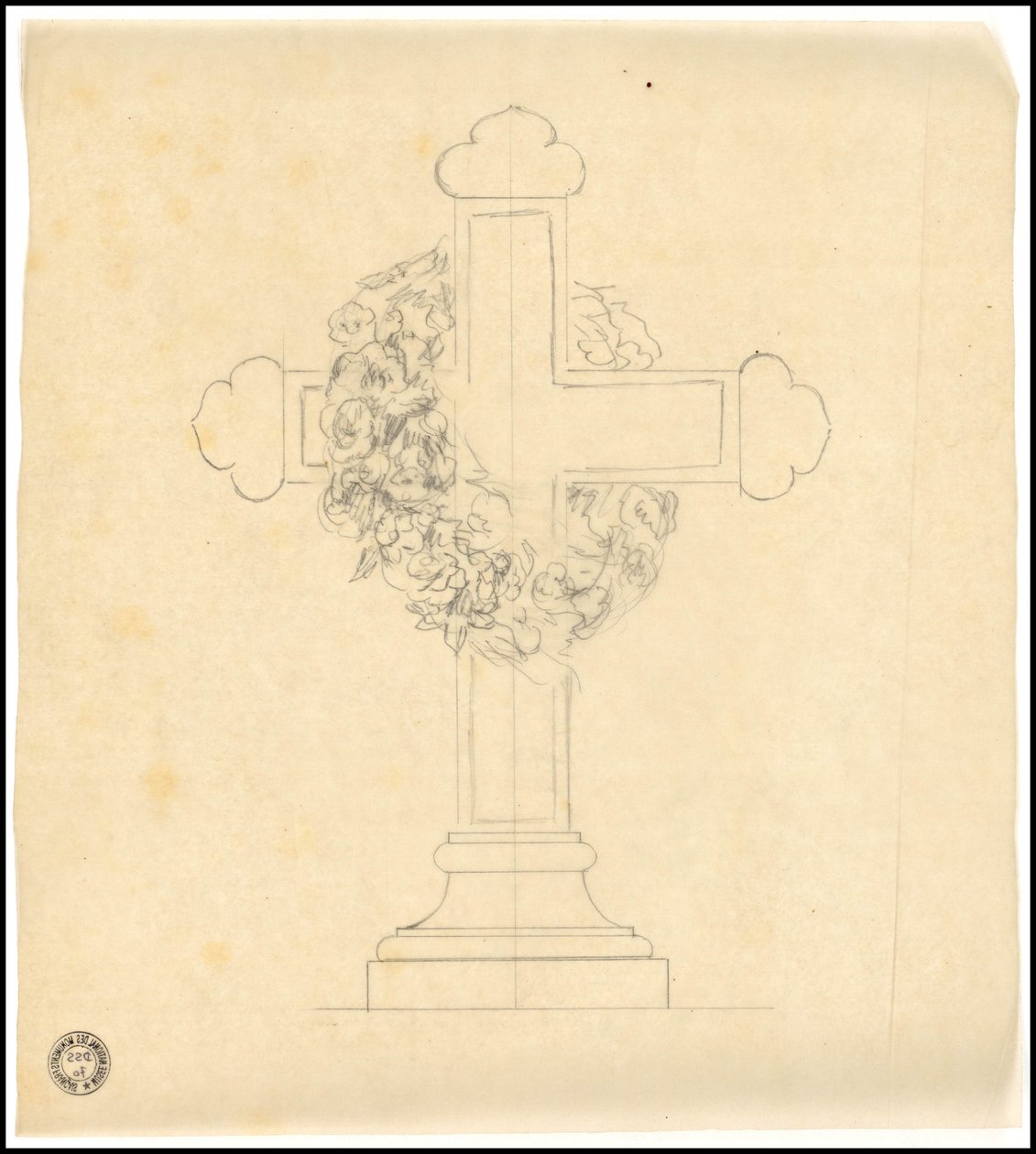 पेरिस में Père Lachaise कब्रिस्तान में Karakehia परिवार के लिए कब्र का स्केच द्वारा एडोल्फ विक्टर जियोफ़रॉय डेशूम