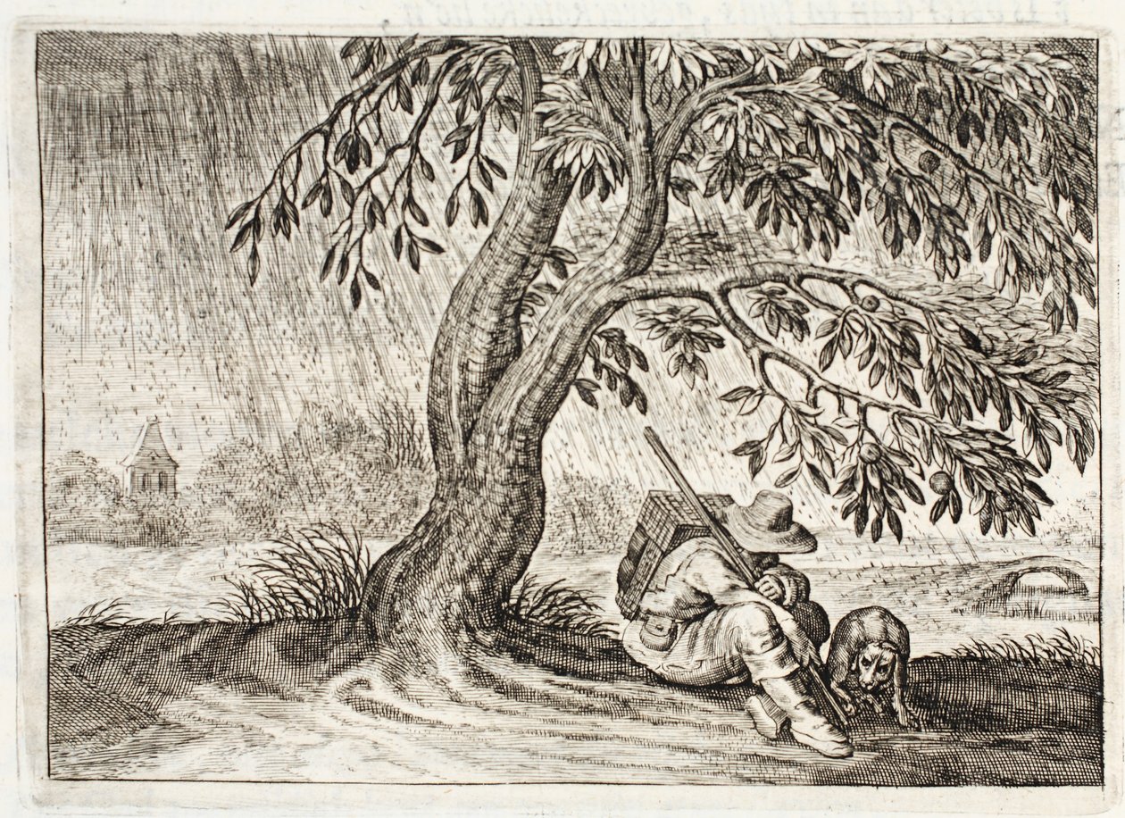 शेल्टर, जोहानस डी ब्रुने (1589-1658), जान जैकब शिपर, एम्स्टर्डम, 1661 द्वारा &39;ज़ेन काम के प्रतीक&39; से चित्रण द्वारा एड्रिएन पिएटर्सज़ वैन डे वेने