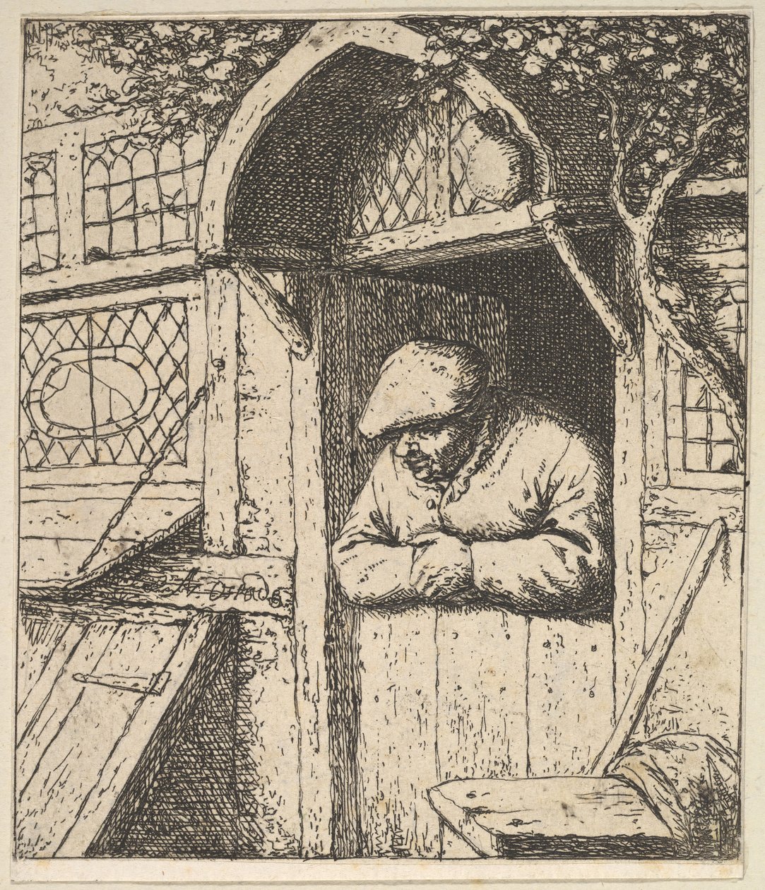 दरवाजे पर किसान झुकना, 1610-85। द्वारा एड्रिएन जंज़। वैन ओस्टेड