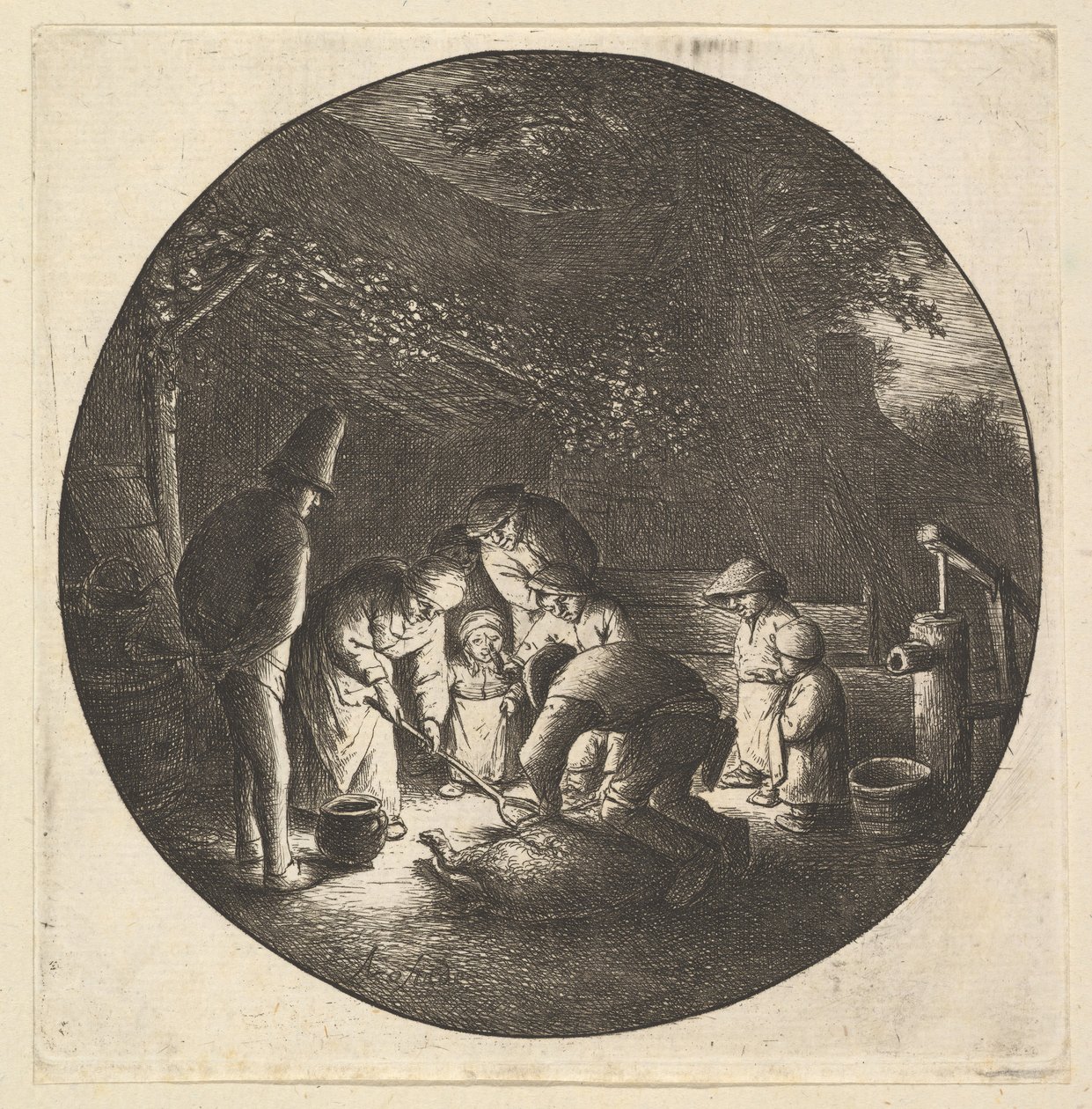 पोर्क बुचर, 1610-85। द्वारा एड्रिएन जंज़। वैन ओस्टेड