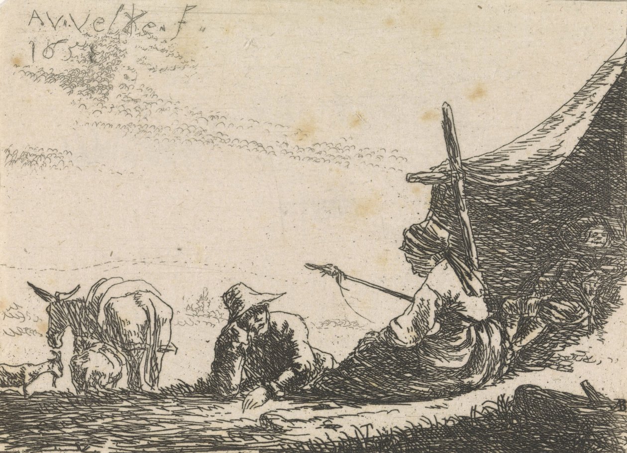 एक तम्बू द्वारा आंकड़े, 1653 द्वारा एड्रिएन वैन डे वेलडे