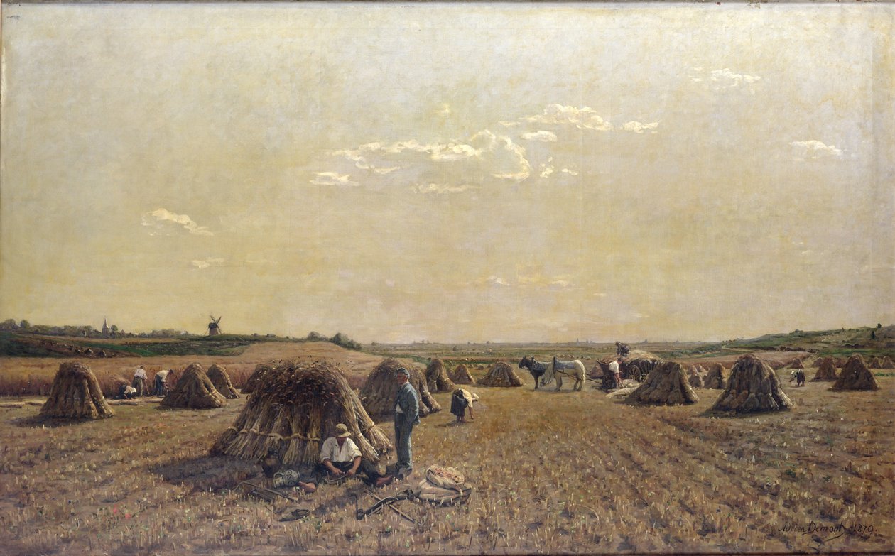 हार्वेस्ट सीन, 1879 द्वारा एड्रियन लुई डेमोंट
