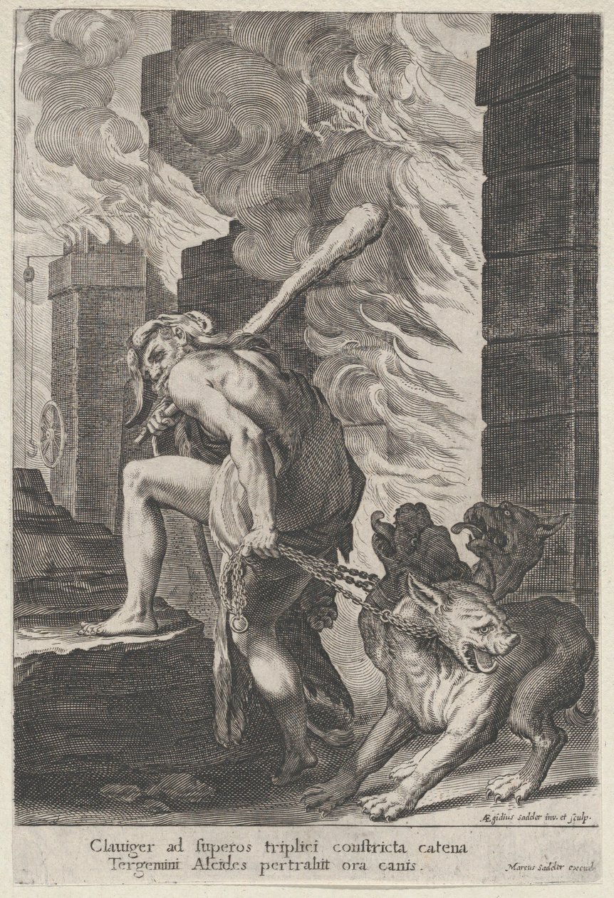 हरक्यूलिस और Cerberus, 1586-1629। द्वारा एजिडियस सदेलर II