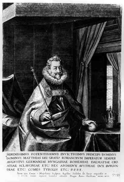 मार्थियस का चित्रण (1557-1619), पवित्र रोमन सम्राट, 1616 द्वारा एजिडियस सदेलर या सैडेलर