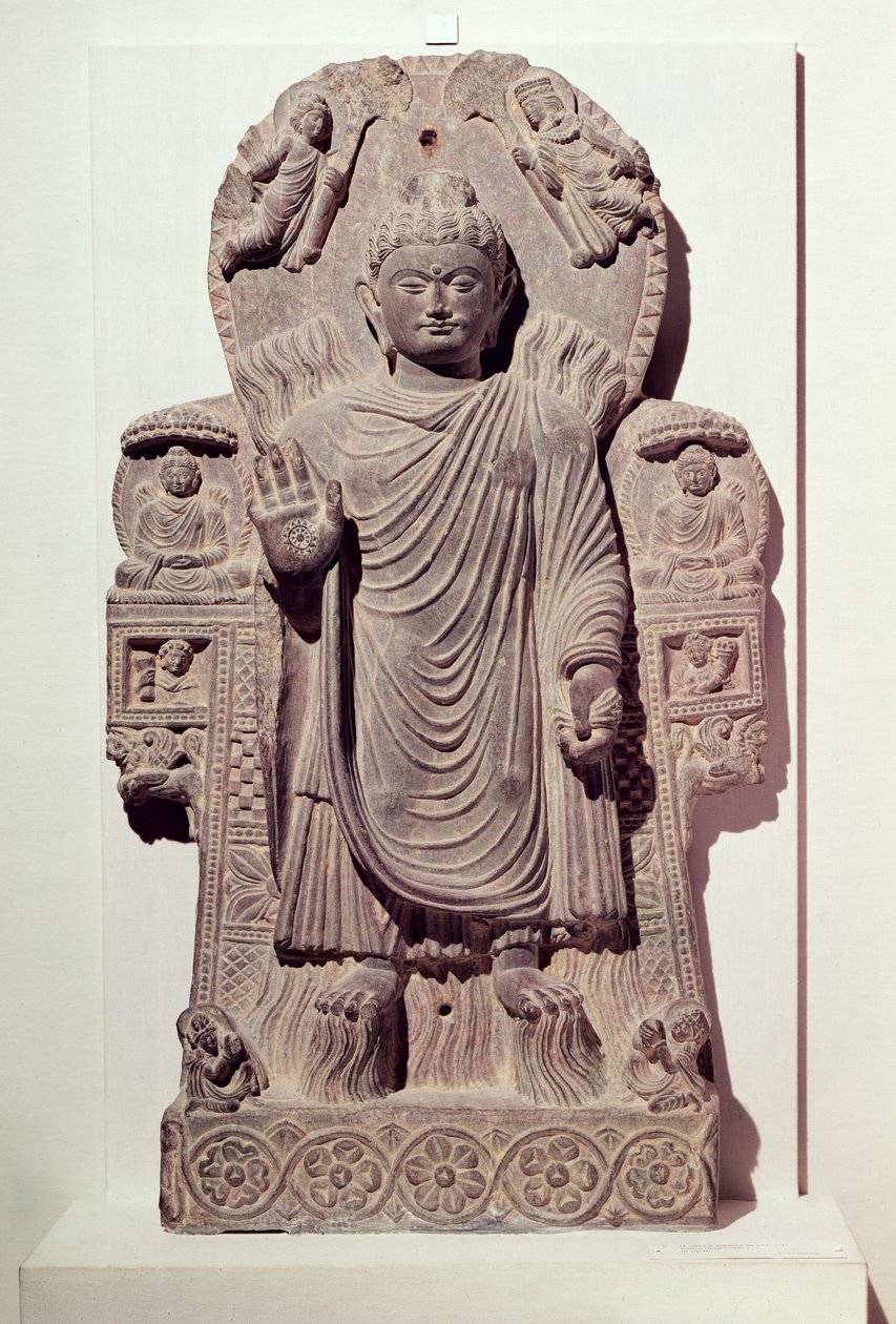 महान चमत्कार या बुद्ध, श्रावस्ती के चमत्कार, पितवा मठ, कपिसा स्कूल, तीसरी-चौथी शताब्दी (विद्वान) से द्वारा अफगान स्कूल