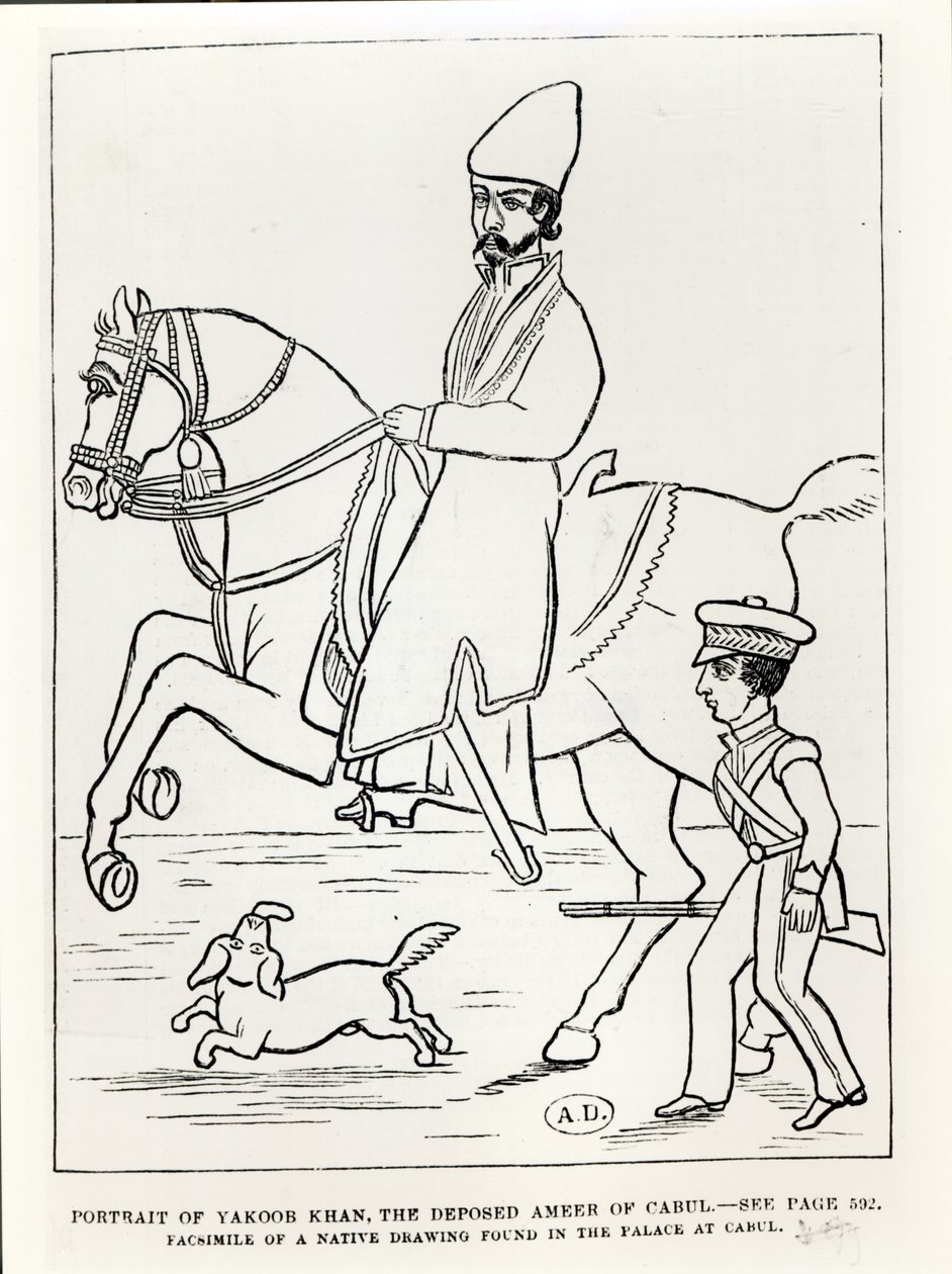अफ़ग़ानिस्तान के मुहम्मद यक़ब ख़ान (1849-1923) की एक तस्वीर द्वारा अफगान स्कूल