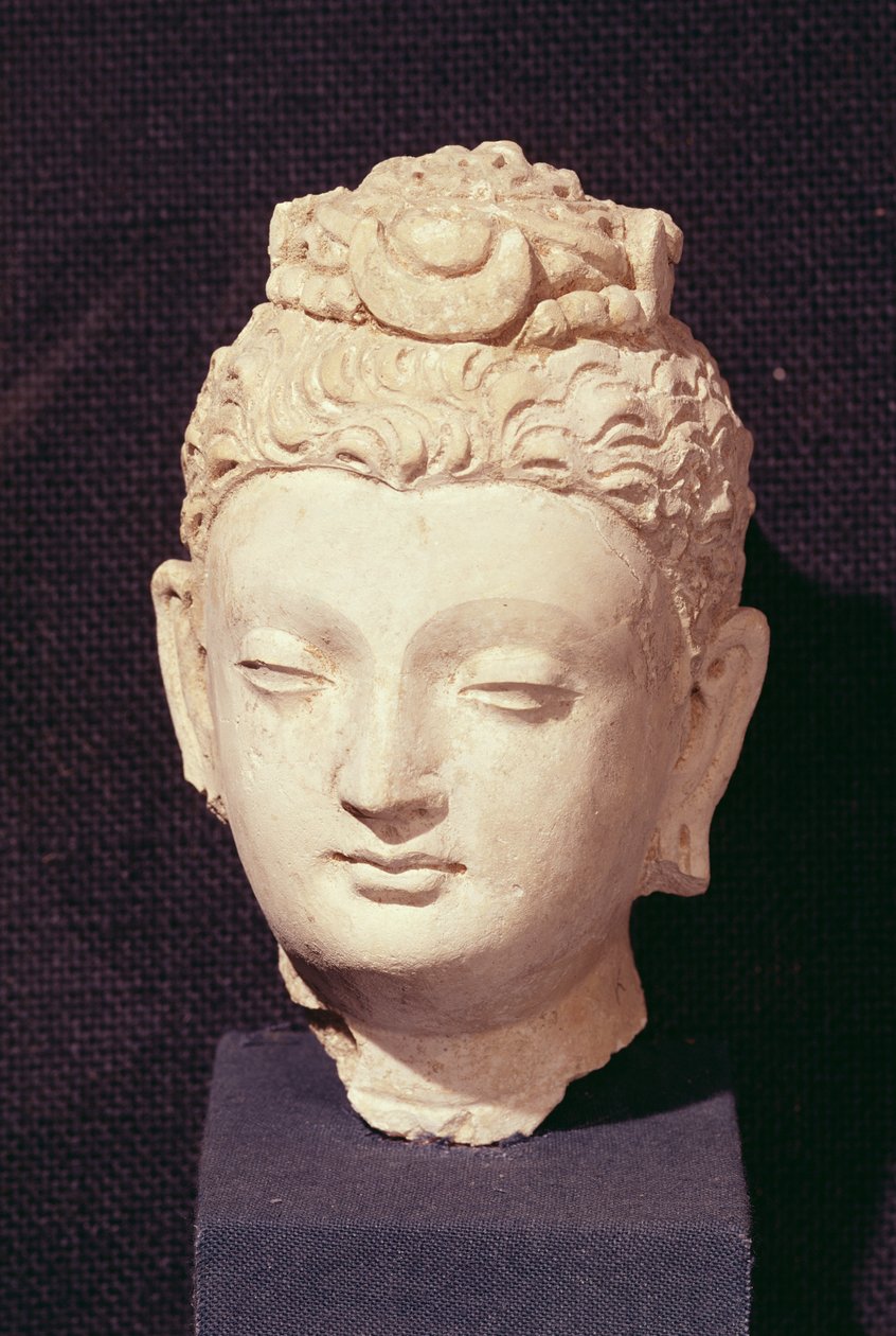 हेडा (stucco) से एक बुद्ध, ग्रीको-बौद्ध शैली के प्रमुख द्वारा अफगान स्कूल