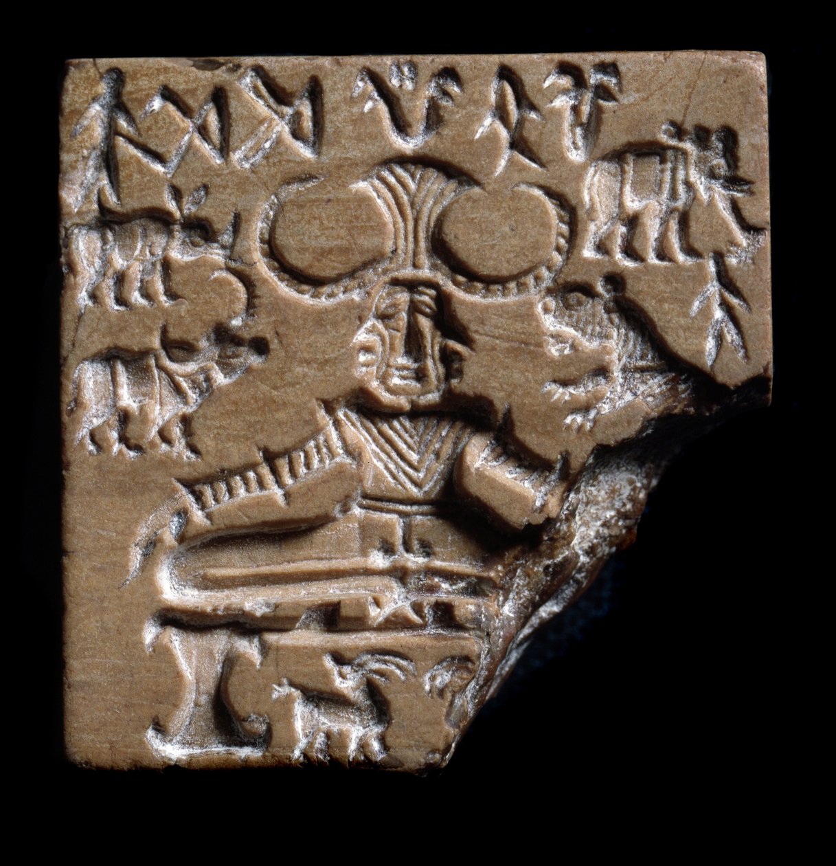 Shiva Pashupati Seal, Mohenjo-Daro, 2350-2000 BC (steatite) द्वारा आयु कांस्य