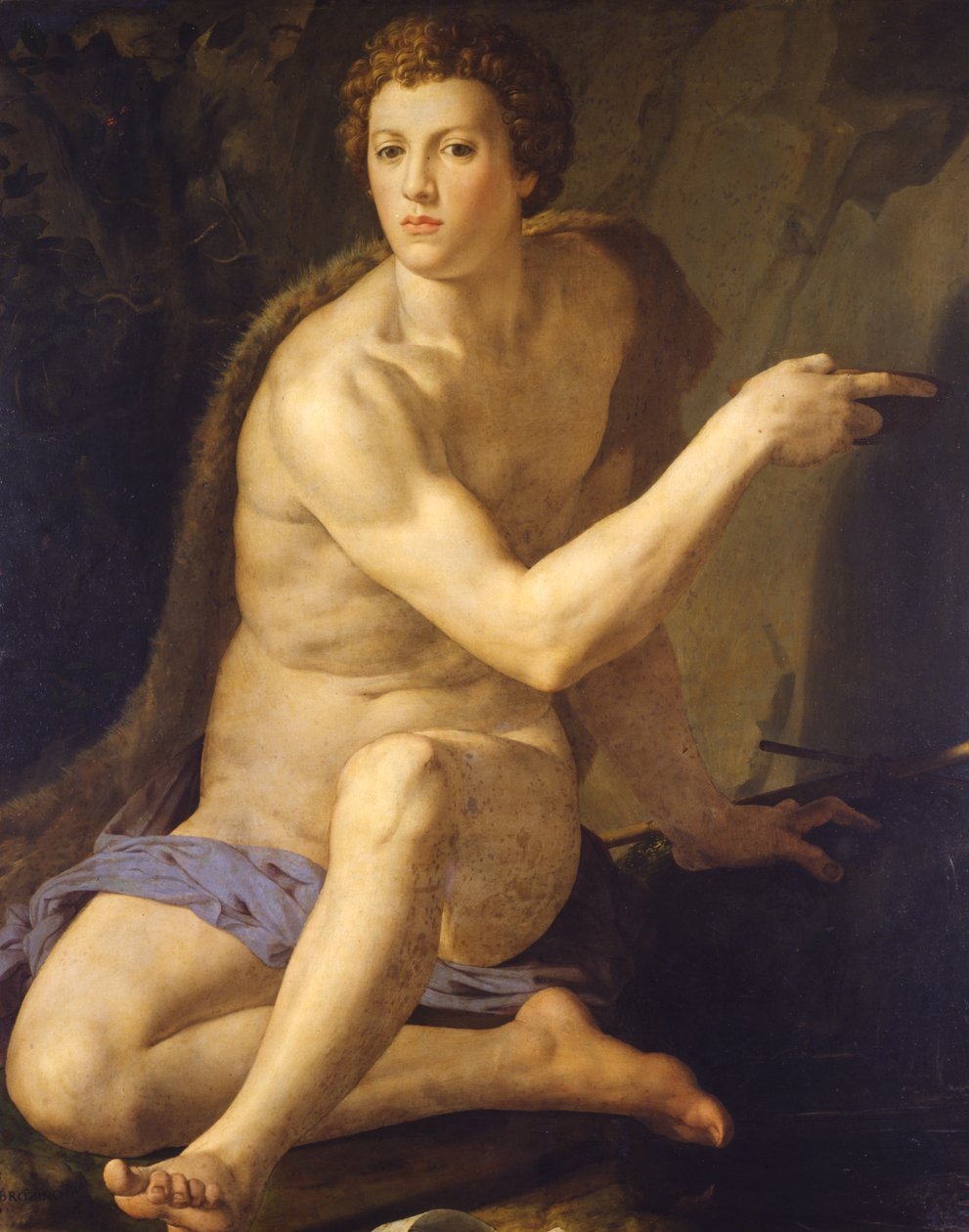 सेंट जॉन द बैपटिस्ट, c.1555 (लकड़ी पर तेल) द्वारा एग्नोलो ब्रोंज़िनो