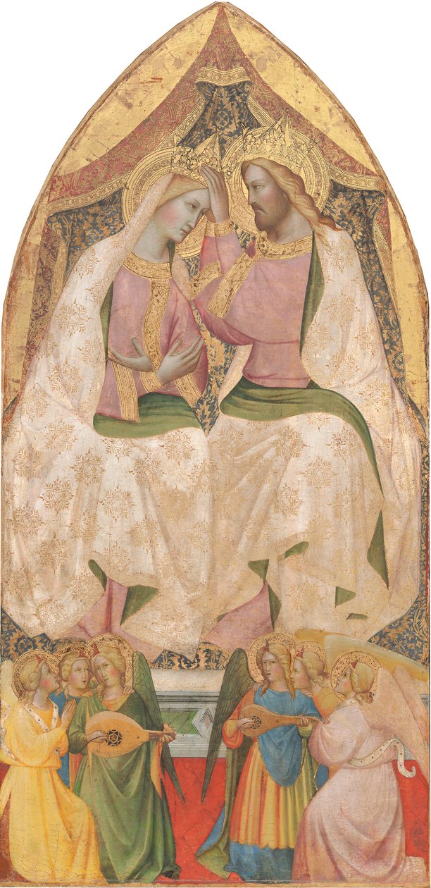 वर्जिन का राज्याभिषेक, c.1370 (पैनल पर तापमान) द्वारा अगनोलो गद्दी