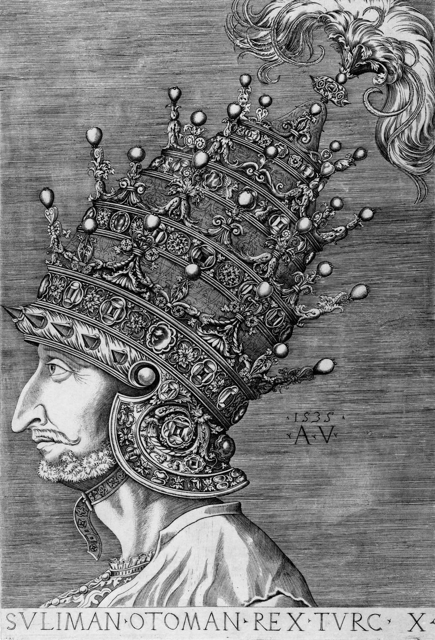 सुलेमान शानदार (1494-1566), 1535 द्वारा अगस्टिनो मुसी