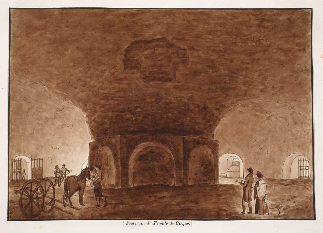 सर्कस के मंदिर का तहखाना, 1833 (भूरी धुलाई के साथ नक्काशी) द्वारा एगोस्टिनो टोफ़ानेलि