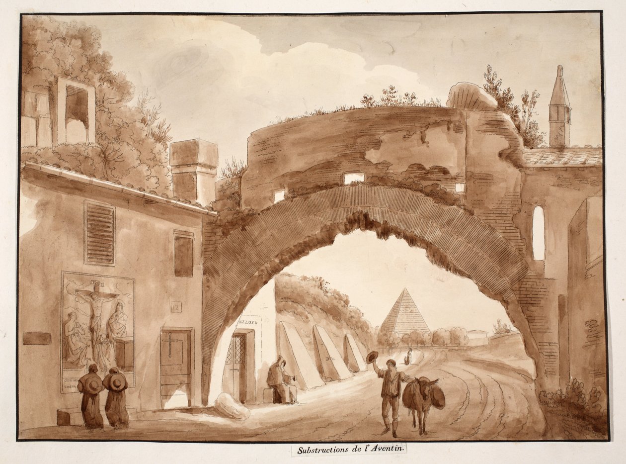 एवेंटीन, 1833 की नींव (भूरी धुलाई के साथ उकेरना) द्वारा एगोस्टिनो टोफ़ानेलि