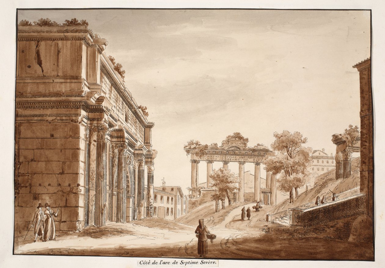 1833 के सेप्टिमियस सेवर्स के आर्क का साइड व्यू द्वारा एगोस्टिनो टोफ़ानेलि