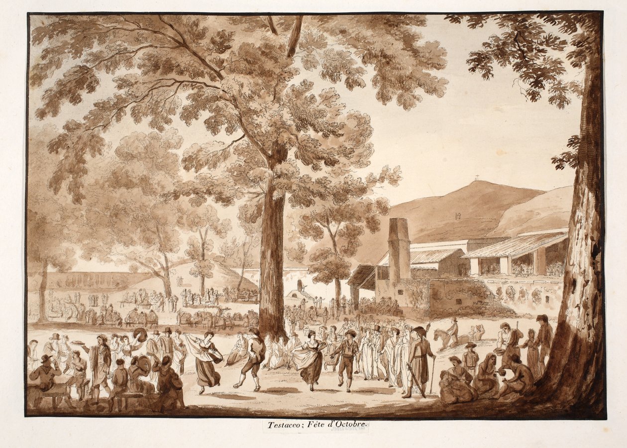 टेस्टीशियो: अक्टूबर फेस्टिवल, 1833 (ब्राउन वॉश के साथ) द्वारा एगोस्टिनो टोफ़ानेलि