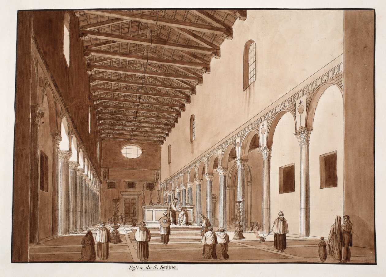 सांता सबीना का चर्च, 1833 (ब्राउन वॉश के साथ आकर्षक) द्वारा एगोस्टिनो टोफ़ानेलि