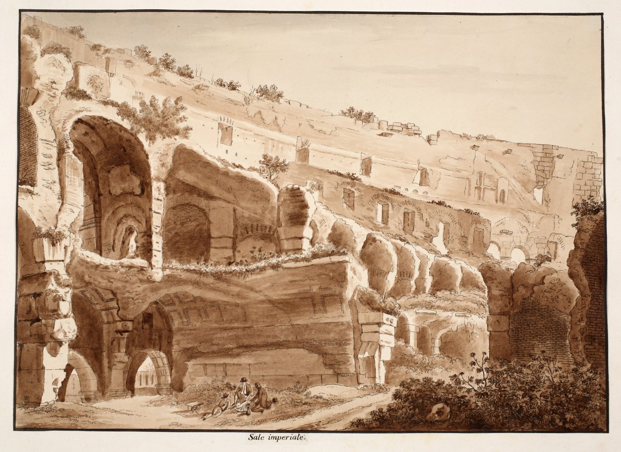 इंपीरियल रूम, 1833 (ब्राउन वॉश के साथ) द्वारा एगोस्टिनो टोफ़ानेलि