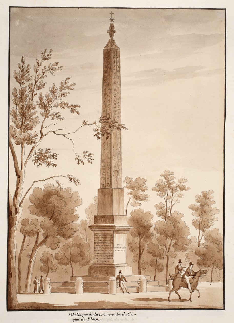 1833 के फ्लोरा के सर्कस से पसाग्गिआटा ओबिलिस्क द्वारा एगोस्टिनो टोफ़ानेलि